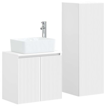 Vidaxl Komplet omaric za kopalnico 2 kos Bela 33 x 34,5 x 100 cm
