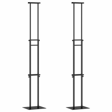 Vidaxl Razstave na sejmih 2 kos Črna 30 x 23,5 x 210 cm Jeklo