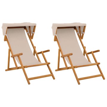 Vidaxl Ležalnik 2 pcs 3 Položaj Trdna Eukaliptusova Les Bež