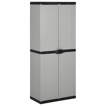 Vidaxl Vrtna omara s 3 policami siva in črna 68x40x168 cm