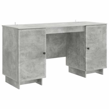 Vidaxl Miza Betonsko siva Inženirski les 142,5 x 50 x 75 cm