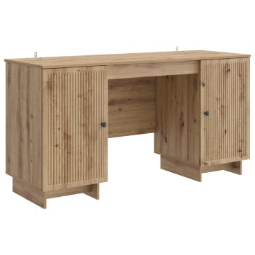 Vidaxl Miza Artisan hrast Inženirski les 142,5 x 50 x 75 cm