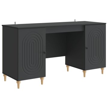 Vidaxl Miza Črna 142,5 x 50 x 75 cm Inženirski les
