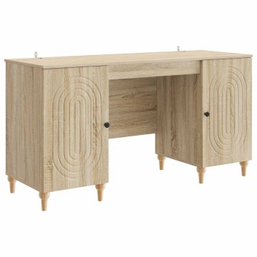 Vidaxl Miza Sonoma hrast 142,5 x 50 x 75 cm Inženirski les