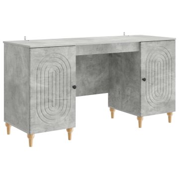Vidaxl Miza Betonsko siva 142,5 x 50 x 75 cm Inženirski les