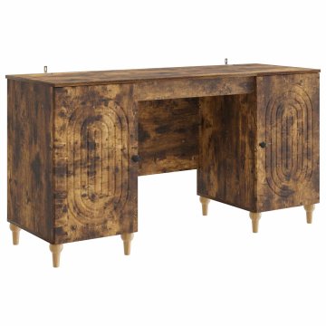 Vidaxl Miza Dimljen hrast 142,5 x 50 x 75 cm Inženirski les