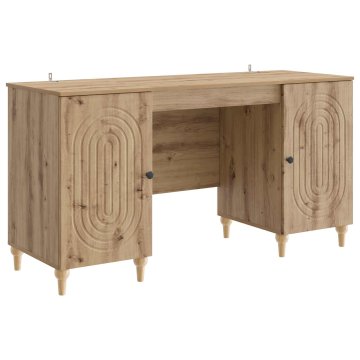 Vidaxl Miza Artisan hrast 142,5 x 50 x 75 cm Inženirski les