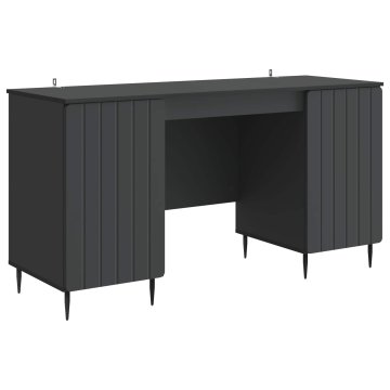 Vidaxl Miza Črna 142,5 x 50 x 75 cm Inženirski les