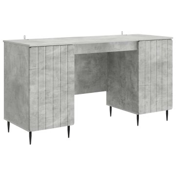 Vidaxl Miza Betonsko siva 142,5 x 50 x 75 cm Inženirski les