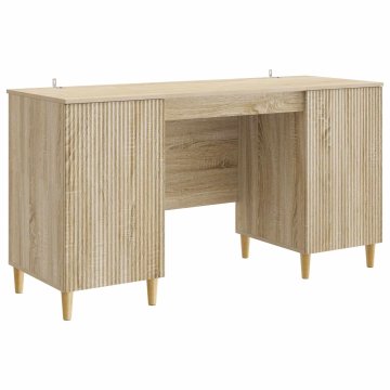 Vidaxl Miza s polico Sonoma hrast 142,5 x 50 x 75 cm Inženirski les