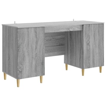 Vidaxl Miza s polico Siva Sonoma 142,5 x 50 x 75 cm Inženirski les
