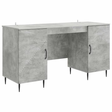 Vidaxl Miza Betonsko siva 142,5 x 50 x 75 cm Inženirski les