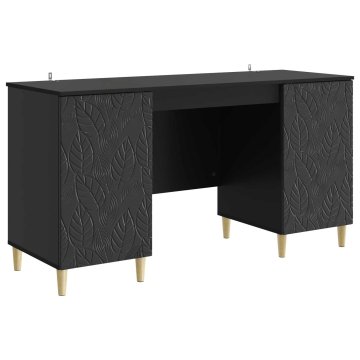 Vidaxl Miza Črna 142,5 x 50 x 75 cm Inženirski les