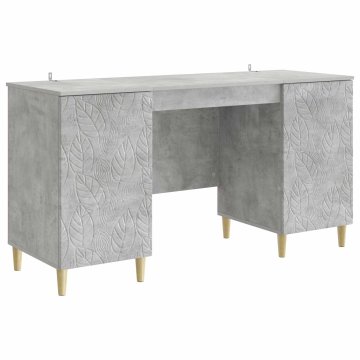 Vidaxl Miza Betonsko siva 142,5 x 50 x 75 cm Inženirski les