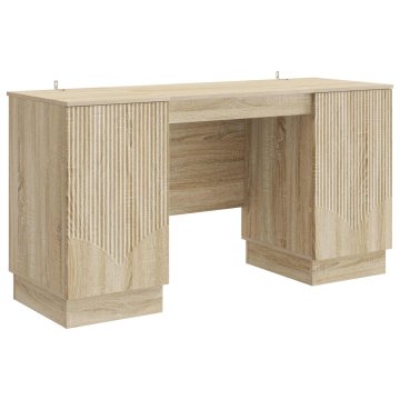 Vidaxl Miza Sonoma hrast 142,5 x 50 x 75 cm Inženirski les