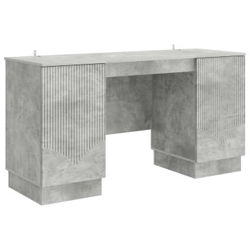 Vidaxl Miza Betonsko siva 142,5 x 50 x 75 cm Inženirski les