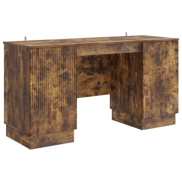 Vidaxl Miza Dimljen hrast 142,5 x 50 x 75 cm Inženirski les