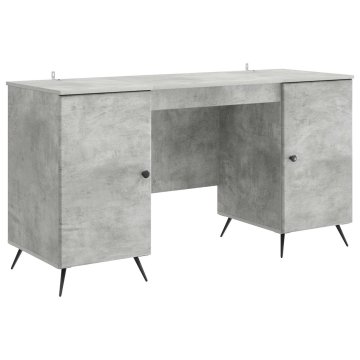 Vidaxl Miza Betonsko siva 142,5 x 50 x 75 cm Inženirski les