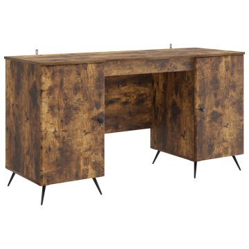 Vidaxl Miza Dimljen hrast 142,5 x 50 x 75 cm Inženirski les