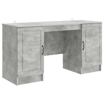 Vidaxl Miza Betonsko siva 142,5 x 50 x 75 cm Inženirski les