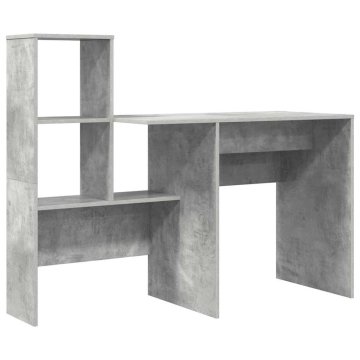 Vidaxl Miza Betonsko siva 131,5 x 50 x 106,5 cm Inženirski les