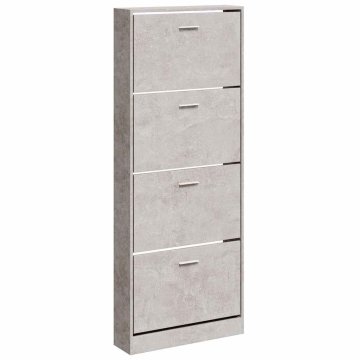 Vidaxl Omarica za čevlje betonsko siva 59x17x150 cm inženirski les