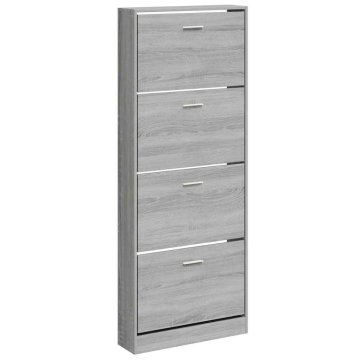 Vidaxl Omarica za čevlje siva sonoma 59x17x150 cm inženirski les