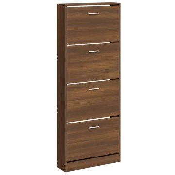 Vidaxl Omarica za čevlje rjav hrast 59x17x150 cm inženirski les