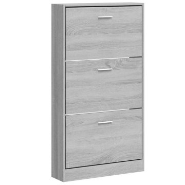 Vidaxl Omarica za čevlje siva sonoma 59x17x108 cm inženirski les
