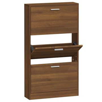 Vidaxl Omarica za čevlje rjav hrast 59x17x108 cm inženirski les