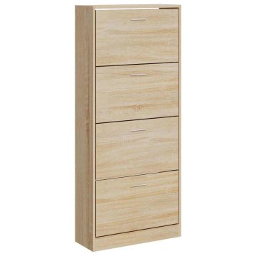 Vidaxl Omarica za čevlje sonoma hrast 63x24x147 cm inženirski les