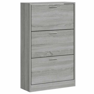 Vidaxl Omarica za čevlje siva sonoma 63x24x103 cm inženirski les