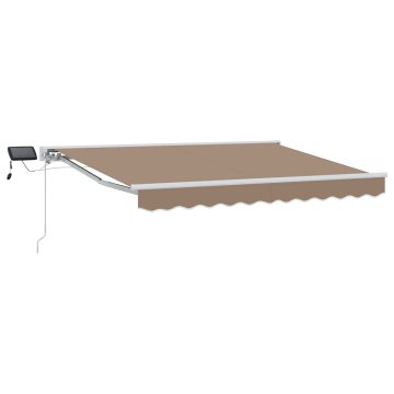 Vidaxl Ročna tenda s solarnimi LED lučkami 3,5 x 2 m Taupe