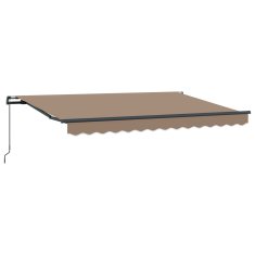 Vidaxl Ročna tenda 5 x 3 m Taupe 100% poliester