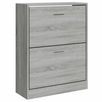 Vidaxl Omarica za čevlje siva sonoma 63x24x81 cm inženirski les