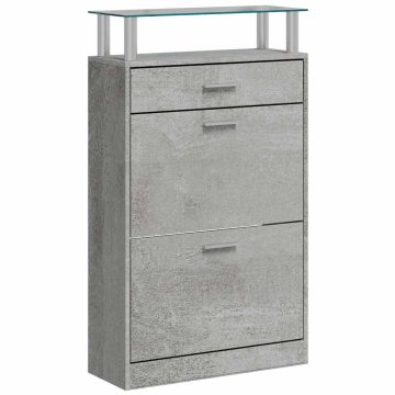 Vidaxl Omarica za čevlje betonsko siva 63x24x104 cm inženirski les