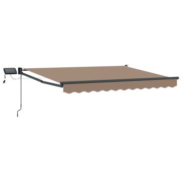 Vidaxl Ročna tenda s solarnimi LED lučkami 4 x 3 m Taupe