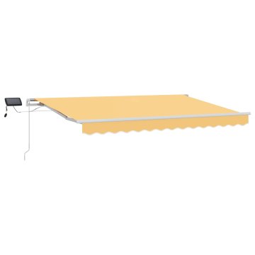 Vidaxl Ročna tenda s solarnimi LED lučkami 4,5 x 3 m Peščena