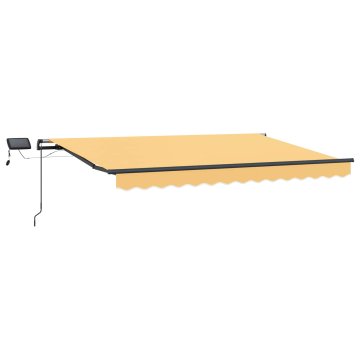 Vidaxl Ročna tenda s solarnimi LED lučkami 6 x 3 m Peščena