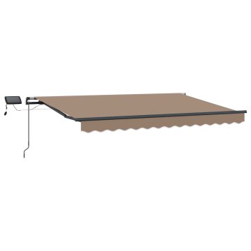 Vidaxl Ročna tenda s solarnimi LED lučkami 6 x 3 m Taupe