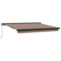 Vidaxl Ročna tenda 5 x 3 m Taupe 100% poliester