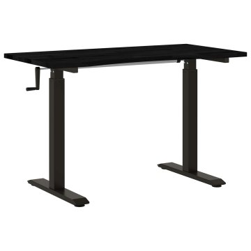 Vidaxl Miza Črna in Temno Rjava 120 x 60 cm Masivno hrastovo les