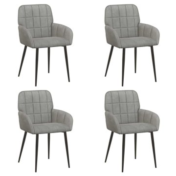 Vidaxl Jedilni stoli 4 kos Žamet Svetlo siva 56.5 x 50 x 85 cm