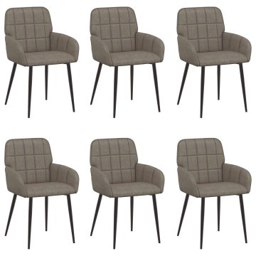 Vidaxl Jedilni stoli 6 kos Umetno usnje Siva 56.5 x 50 x 85 cm