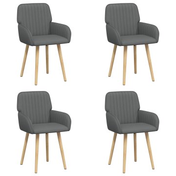 Vidaxl Jedilni stoli 4 kos Blago Temno siva 56,5 x 50 x 87,5 cm