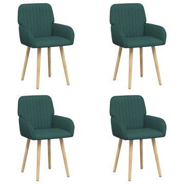 Vidaxl Jedilni stoli 4 kos Blago Temno zelena 56,5 x 50 x 87,5 cm