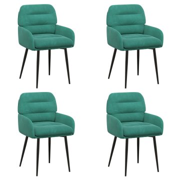 Vidaxl Jedilni stoli 4 kos Žamet Turkizna 59 x 59,5 x 90 cm