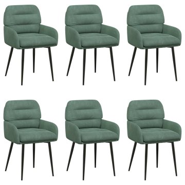 Vidaxl Jedilni stoli 6 kos Žamet Morsko zelena 59 x 59,5 x 90 cm