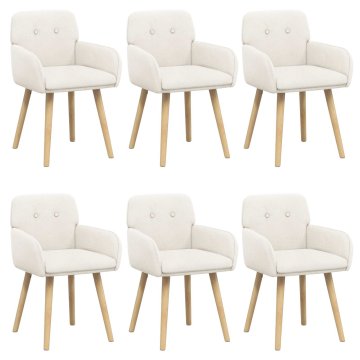 Vidaxl Jedilni stoli 6 kos Bouclé Krem 59 x 56,5 x 85 cm