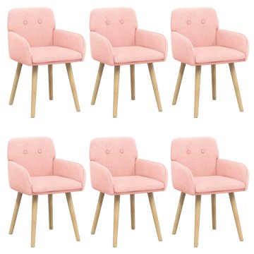 Vidaxl Jedilni stoli 6 kos Bouclé Roza 59 x 56,5 x 85 cm